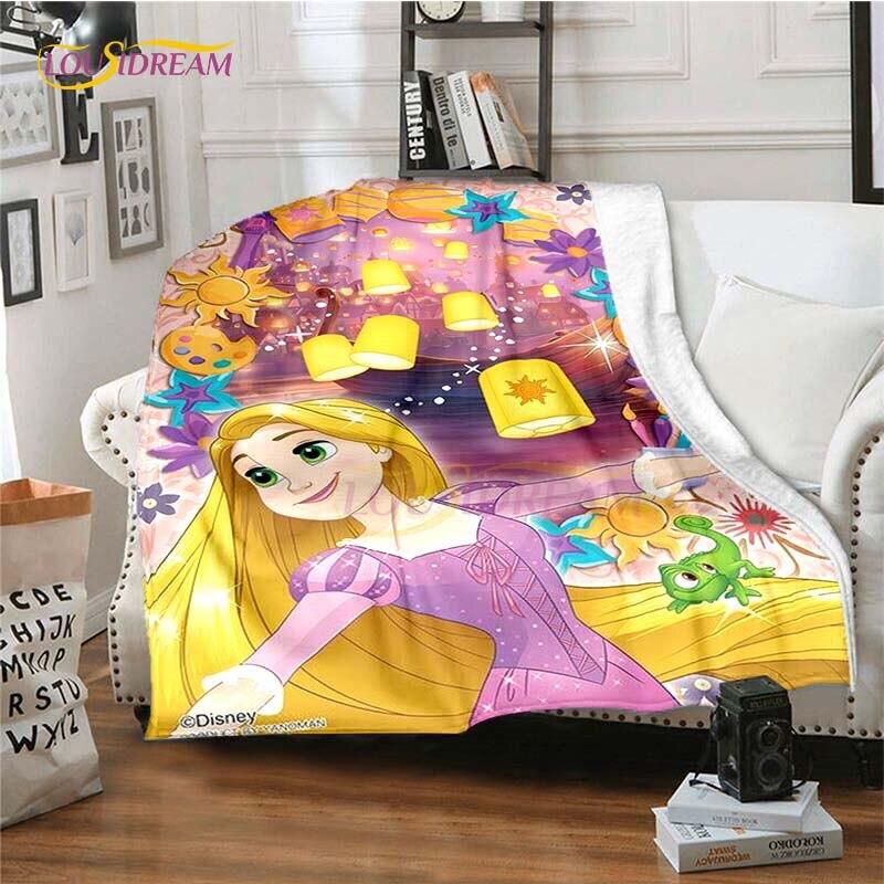 Mooie Prinses Rapunzel Cartoon Deken Anime Plaid Dekens voor Bedden Banken Queen Size Zachte Beddengoedhoes Huisdecoratie Kinder Cadeau