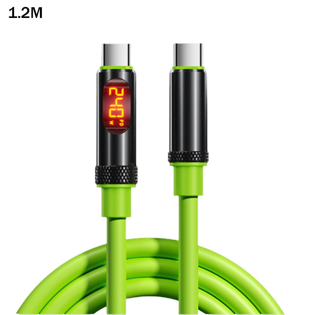 

240 Вт Супер Швидка Зарядка Подвійний Type-C Автомобільний Дата-Кабель 1.2м/2м Інтелектуальний Цифровий Дисплей Товстий Провід Захист від Перешкод Автомобільна Зарядка