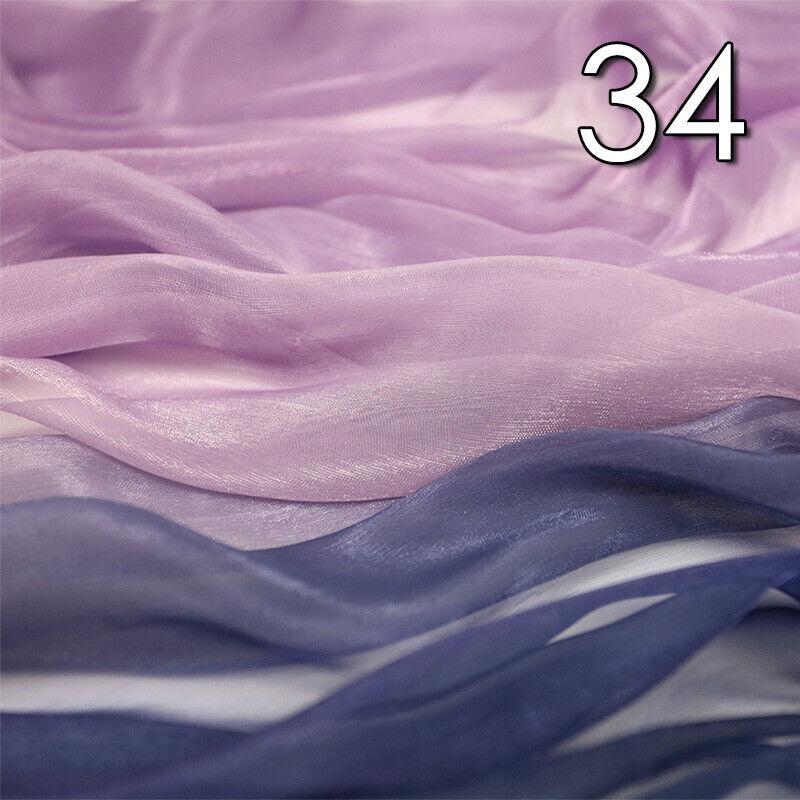 100X150CM Brocade Silk Gradient Chiffon Fabric Hanfu Stage Costume Material Crafts Organza Tulle Fabric DIY Sewing Supplies