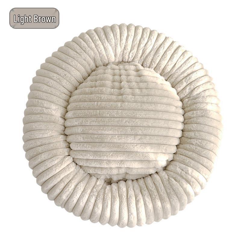 Cross-Border Faux Fur Pet Nest: Warm Round Bed for Dogs & Cats