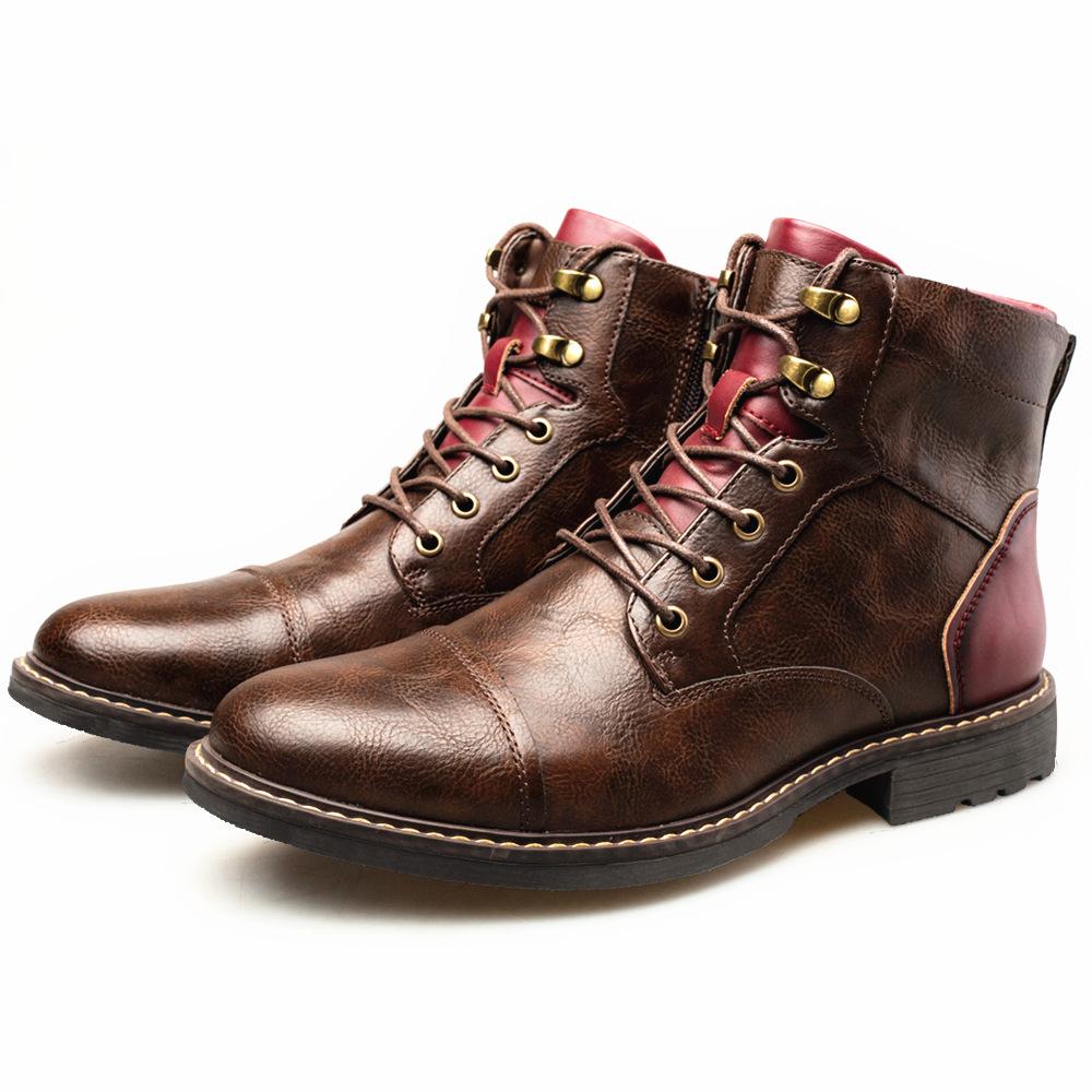 Fashion Boots Men High Top Boots High Quality Women Leather Shoes Fashion Outdoor Sneakers Men Lace Up Non-Slip Ankle Boots 2025