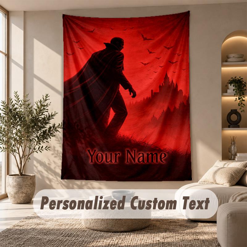 Tapestry Custom Name Text, Wall Hanging Tapestry Home Room DecorDracula