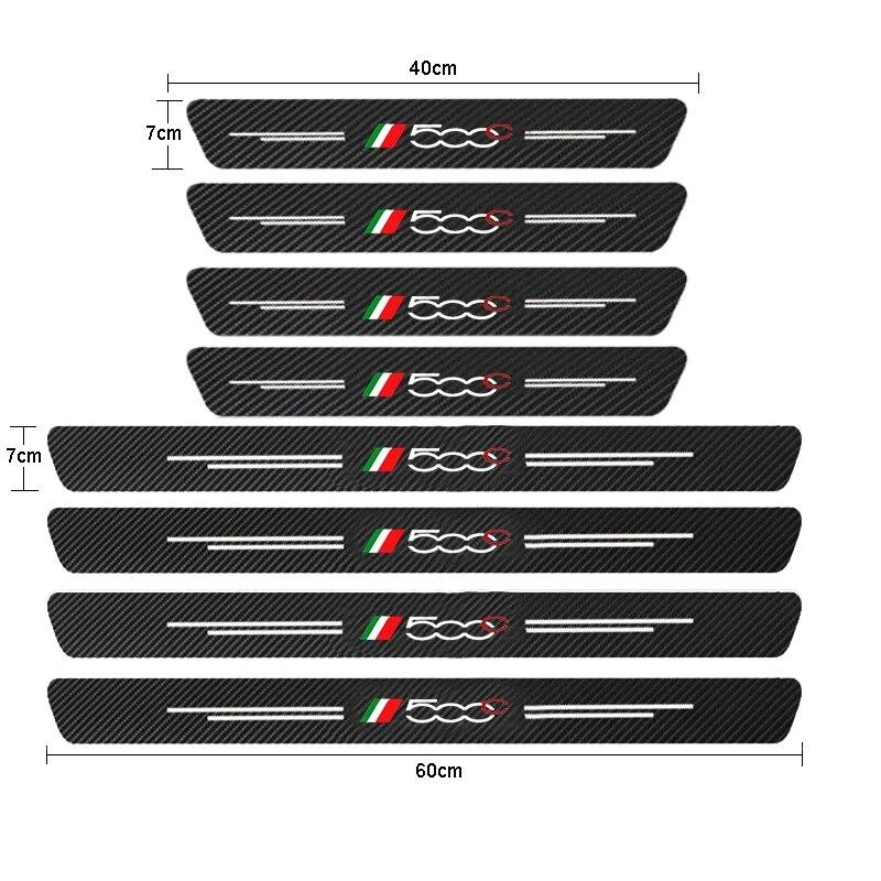 Autotürschwellenplatte Kohlefaseraufkleber für Fiat Abarth 500 Abarth 124 Abarth 595 500x 500l 500c Autozubehör