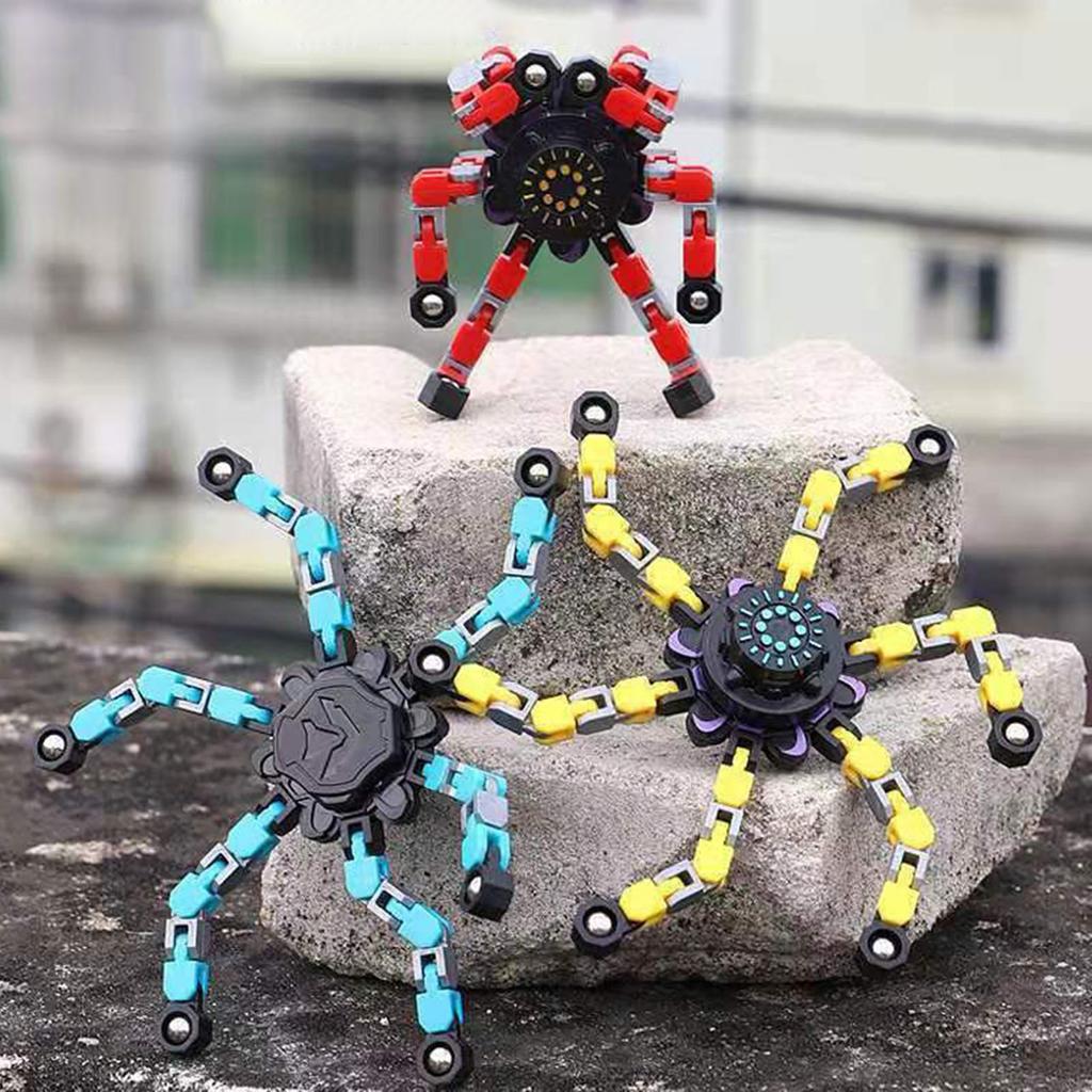 Deformable Robot Decompression Fingertip Toy DIY Deformable Robot Funny Sensory Fidget Toys for Kids Adults Anxiety Stress Relief Toy