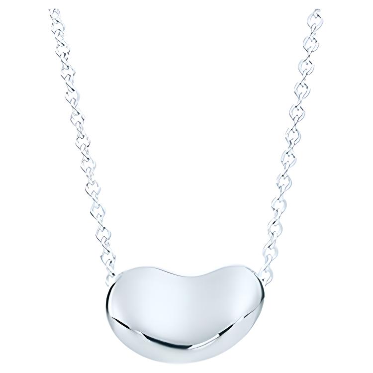 Tiffany I Spółka. Elsa Peretti® Wisiorek Fasolka Minimalistyczny Codzienny Modny Srebrny 925 Naszyjnik Damski GRP11429