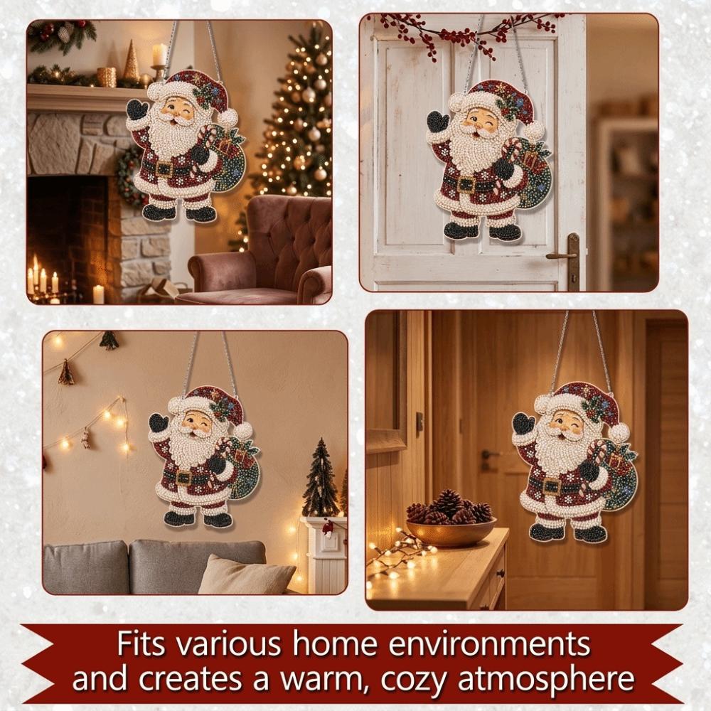 Acrylic Christmas Rhinestone Painting Kit Round Xmas Ornament Kit Wall Decor