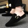 Men's Shoes BaoTou Half Slippers Suede Slippers Outdoor Casual Slipper Comfort Flat Slippers Men's Cork Slipper
