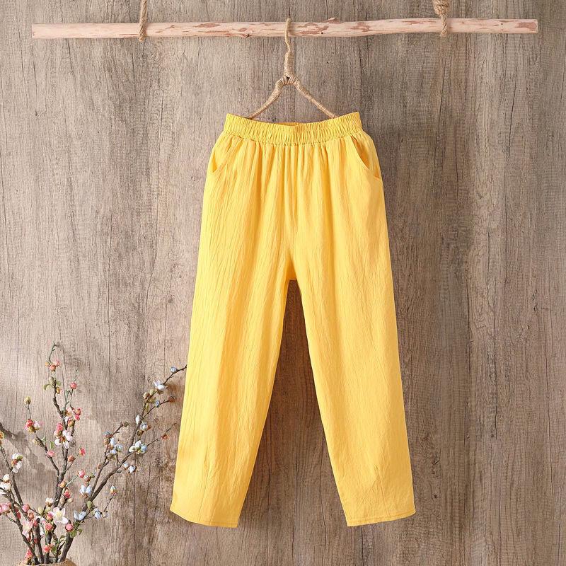 Women's Pants Loose Cotton Pants with Large Size Cotton Solid Color Casual Ladies Underwear