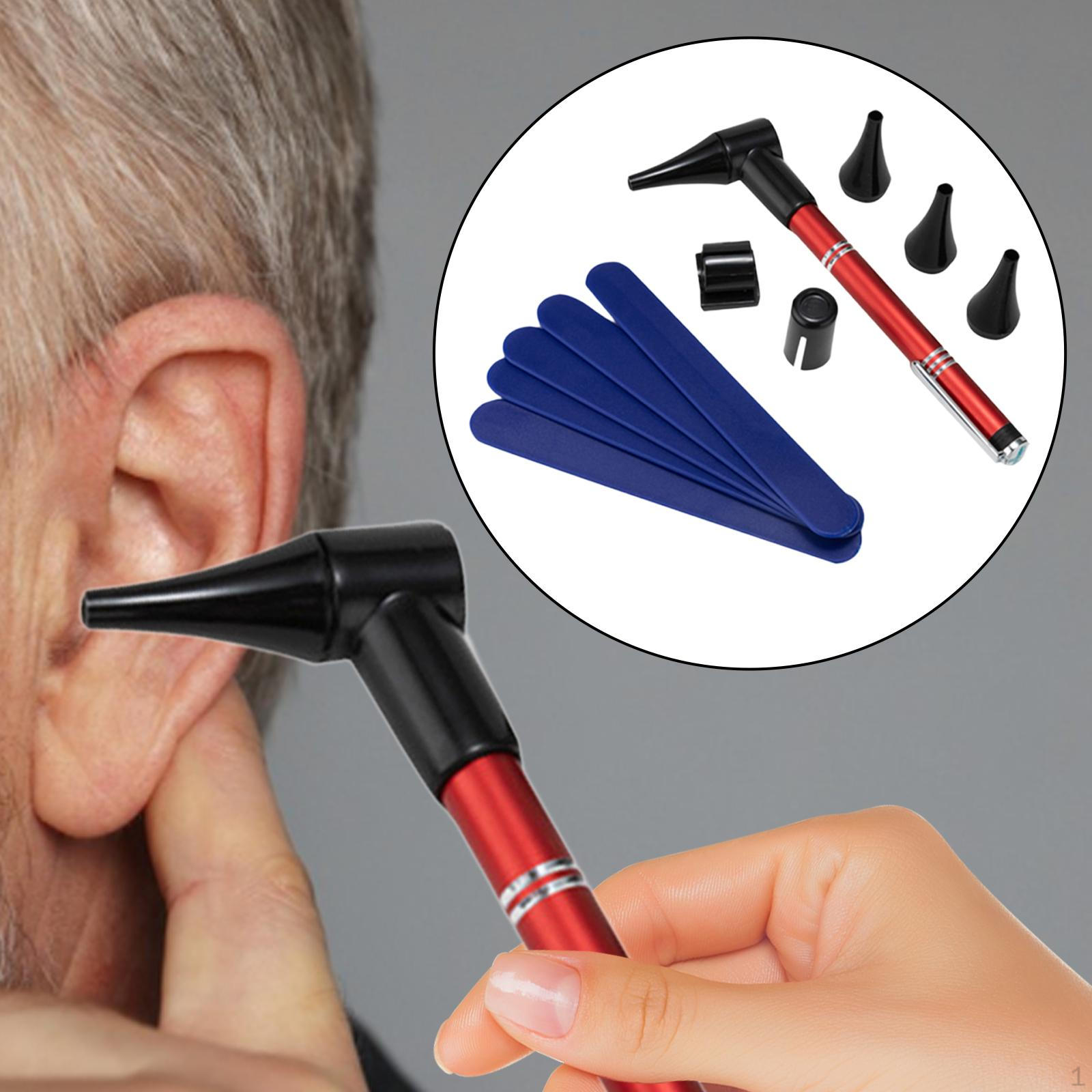 

Pocket Otoscope Kit for Comprehensive Examination with 3 Replacement Heads синій
