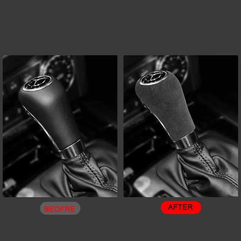 For Mercedes Benz W169 W203 W204 W211 W212 W461 W463 GLS X166 GLK X164 2009-2011 Alcantara Overlay Gear Shift Knob Cover Collar