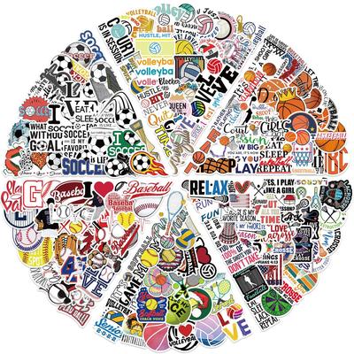 300 Cartoon Ball Sports Graffiti Stickers Decorative Suitcase Guitar Without Glue Waterproof Stickers