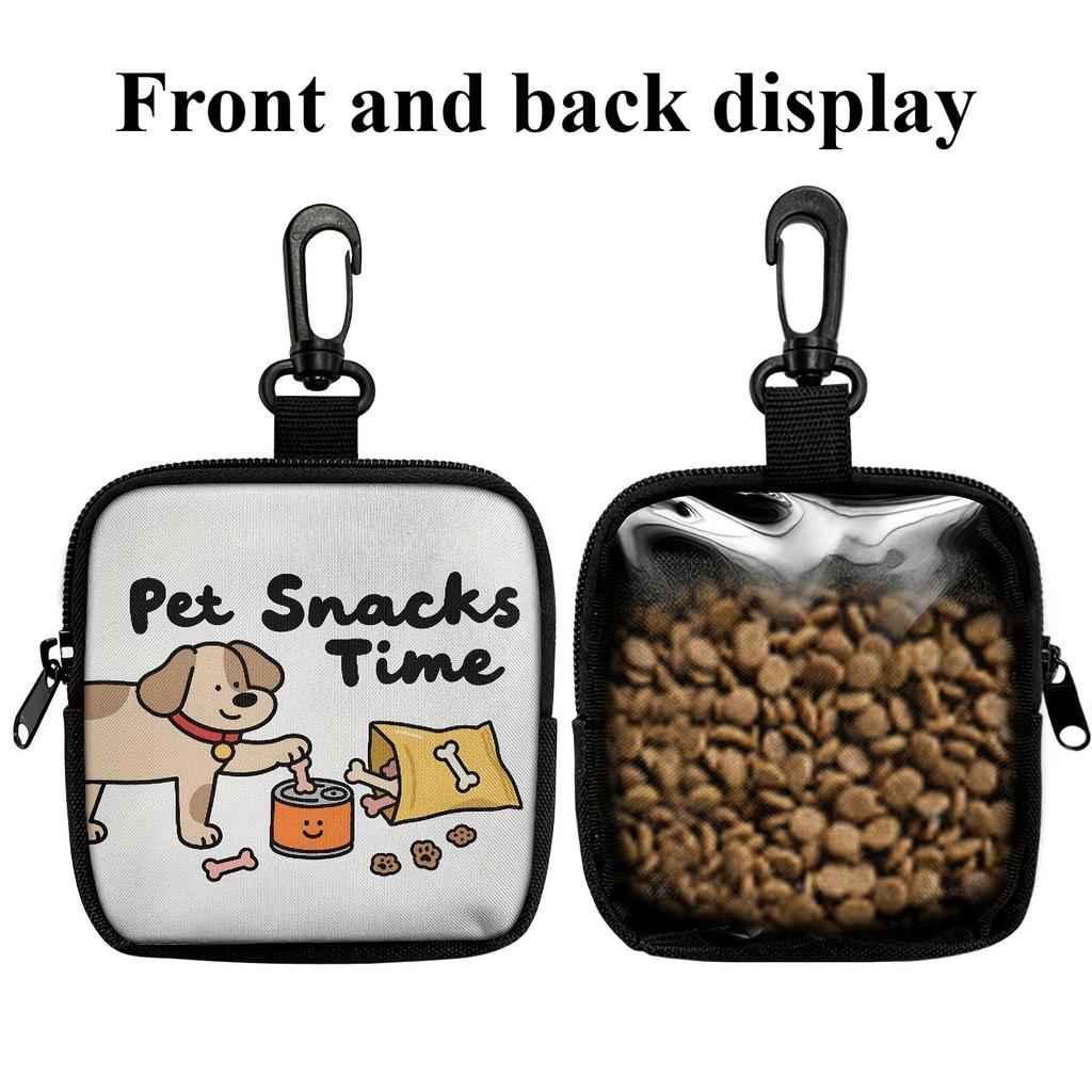 Hundeleckerli-Tasche Hundemuster Leckerli-Tasche mit Haken Reißverschluss Haustier Welpen Training Spaziergang Tasche Transparente Hundetraining Zubehör 1 Stück