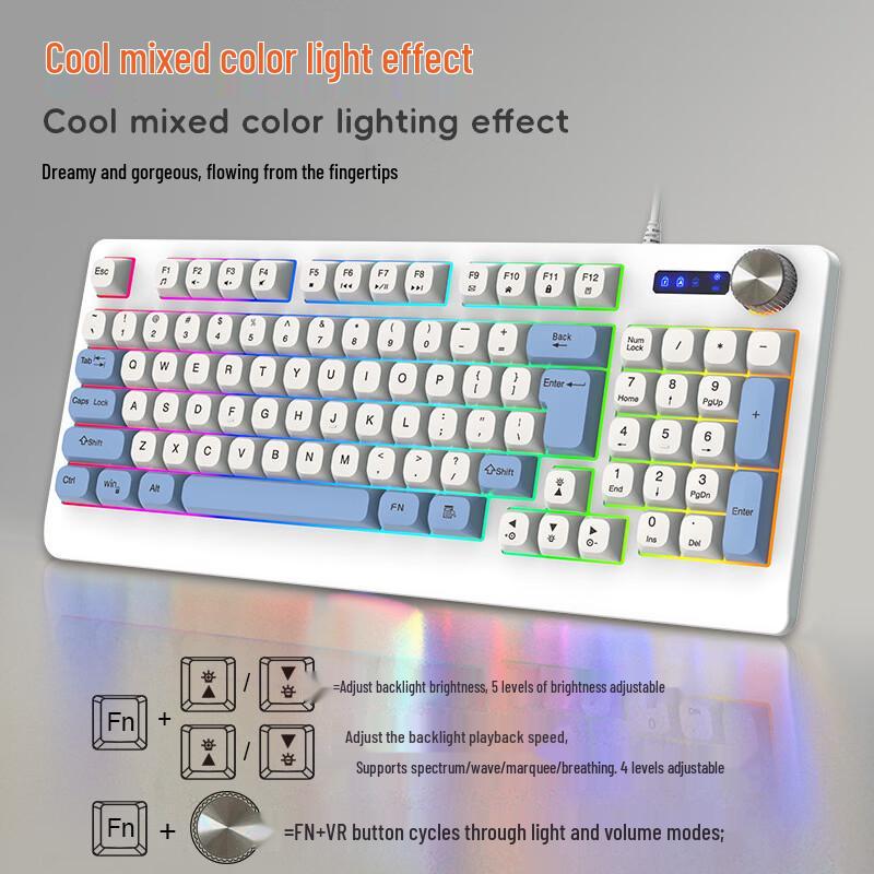 Y-FRUITFUL K93 93-Key Wired RGB Gaming Keyboard