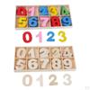 60 Pieces Natural Wood 0-9 Arabic Number Embellishment with for Kids Educational Toys Games