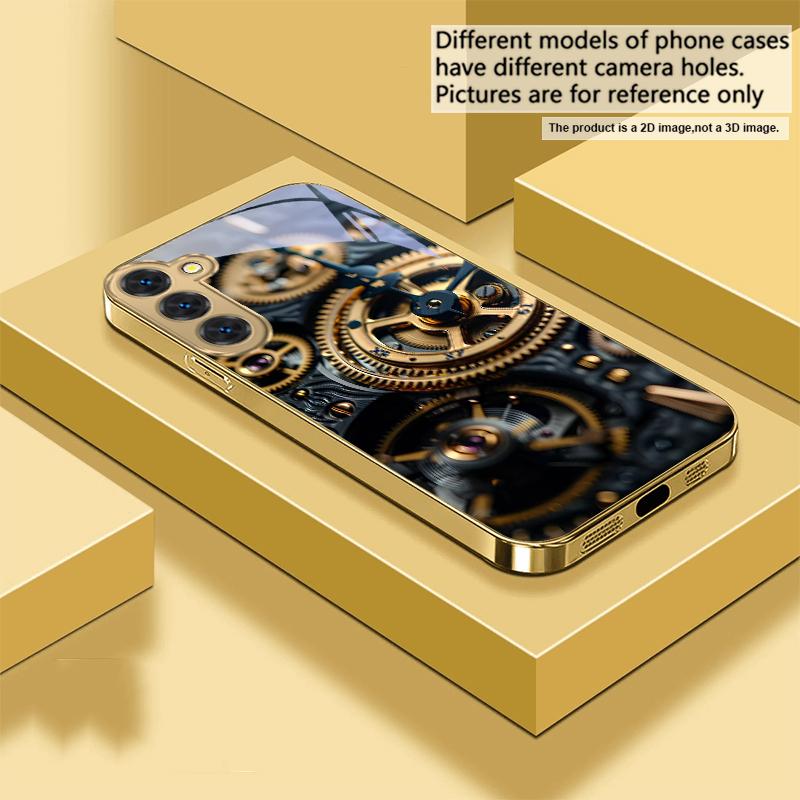 

Прецизионная металлическая шестерня Для Samsung Galaxy S20 FE S21 S22 S23 Plus S24 Ultra 25Ultra S21+ S9+ S22Plus Золотой стеклянный чехол для телефона Galaxy S8