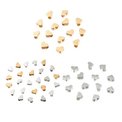 Side-Drilled Heart Spacer Beads, 100 Zinc Alloy Beads for Necklaces, Bracelets, Anklets, Chokers, and Jewelry Designs