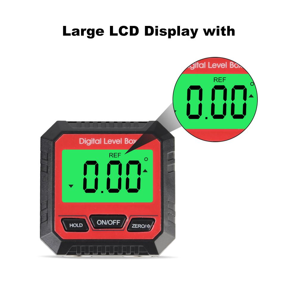 Digital Spirit level Horizon Vertical Measure Protractor Inclinometer Horizontal Scale Ruler 90degree Angle Finder Portable Bubble Electric Level