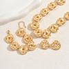 Women's Necklace Jewelry, Versatile Hollow Twisted Design Pendant Chain Bracelet Set Earrings Versatile