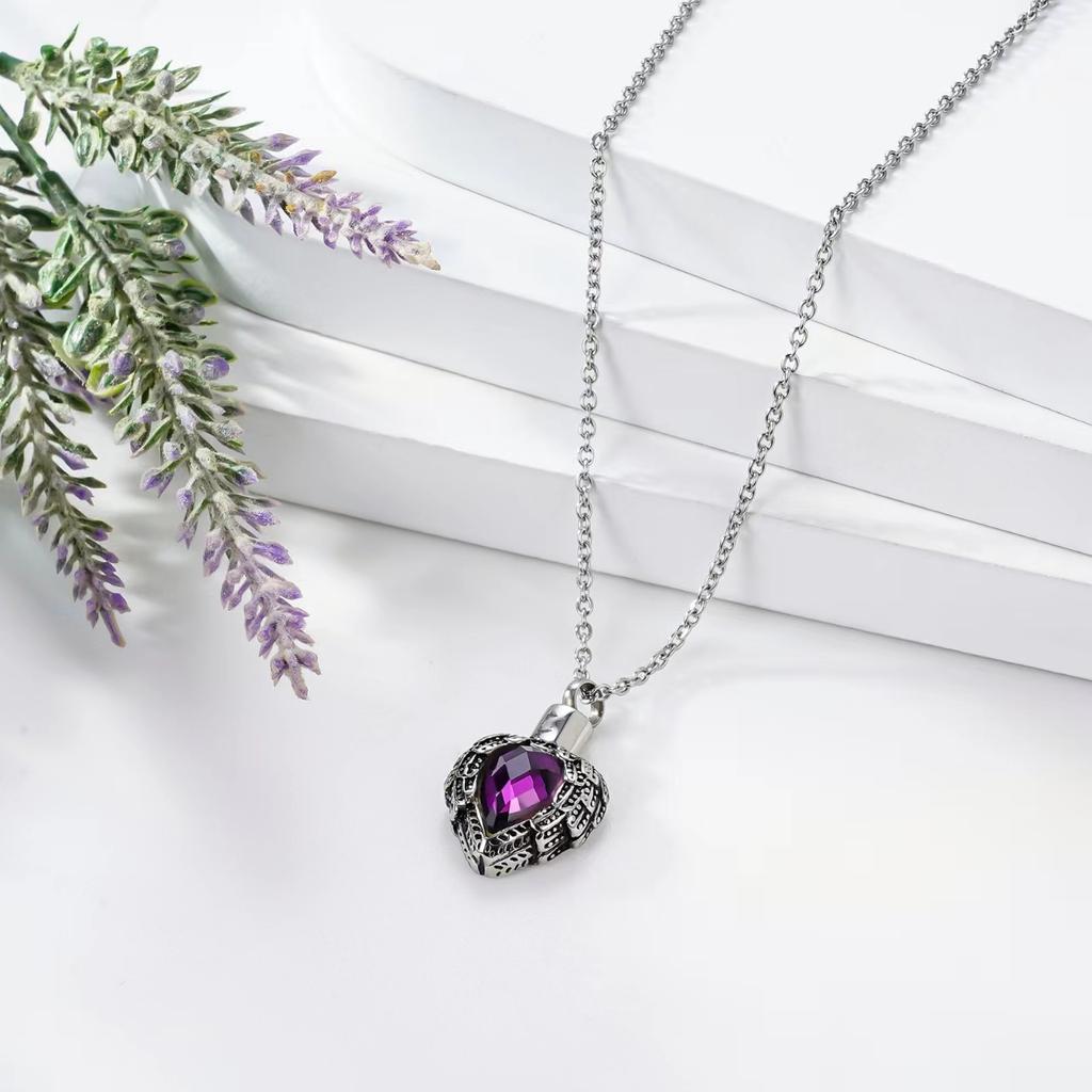 Cremation Necklace for Ashes Stainless Steel Pendant Ashes Holder Memorial Jewelry
