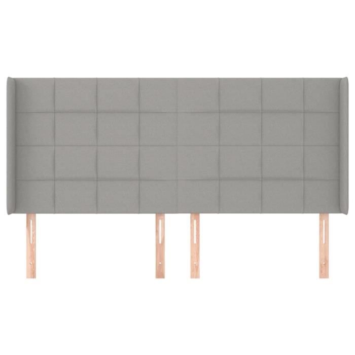 VidaXL Headboard with Ears Light Grey 163x16x118-128 Cm Fabric3119586