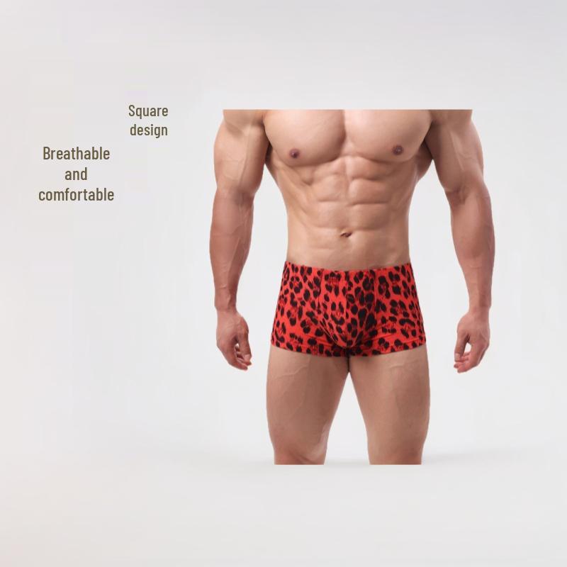 Herren Leopardendruck Atmungsaktive Boxershorts B23-1