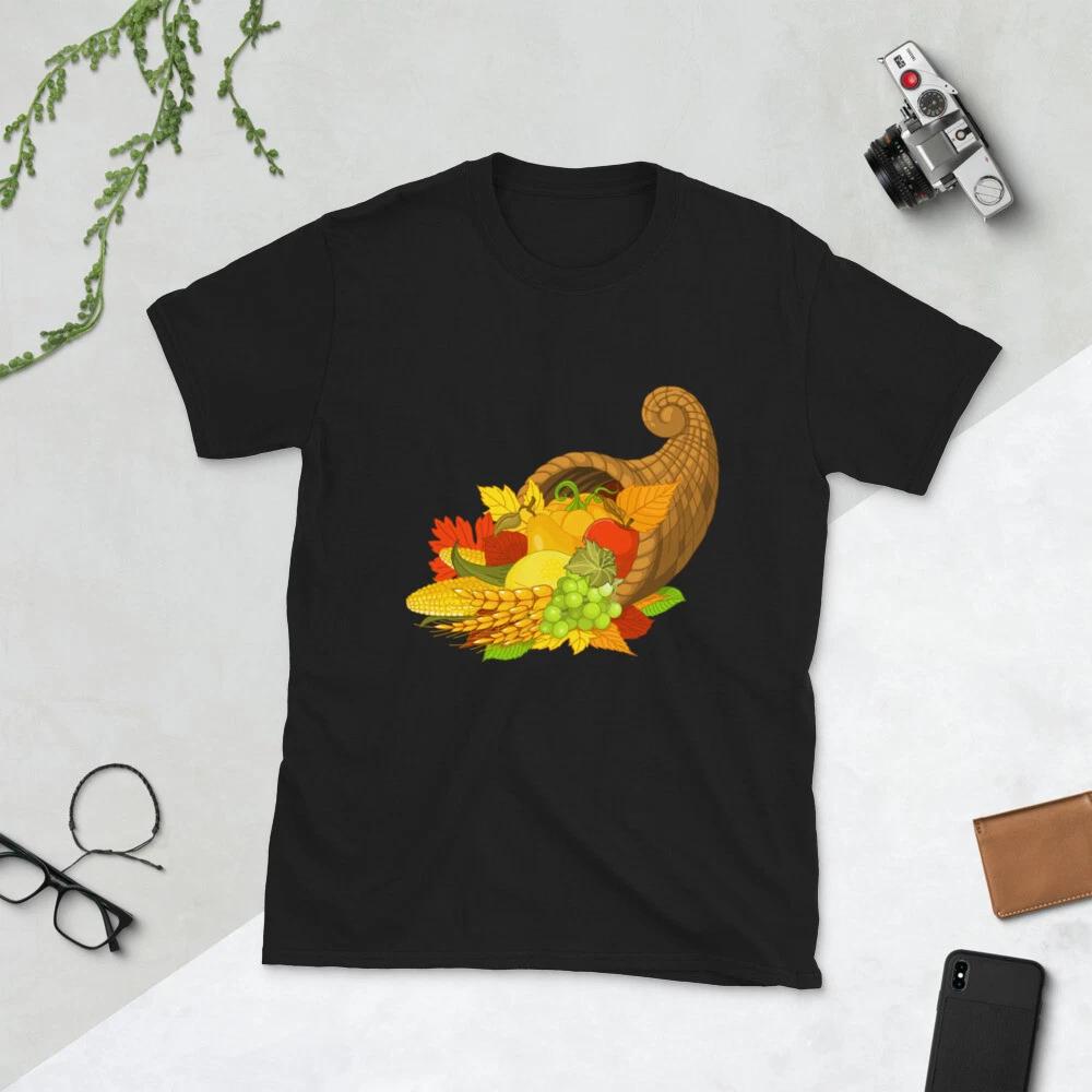 

Horn of Plenty Cornucopia Thanksgiving Autumn Fall Short-Sleeve Unisex T-Shirt M