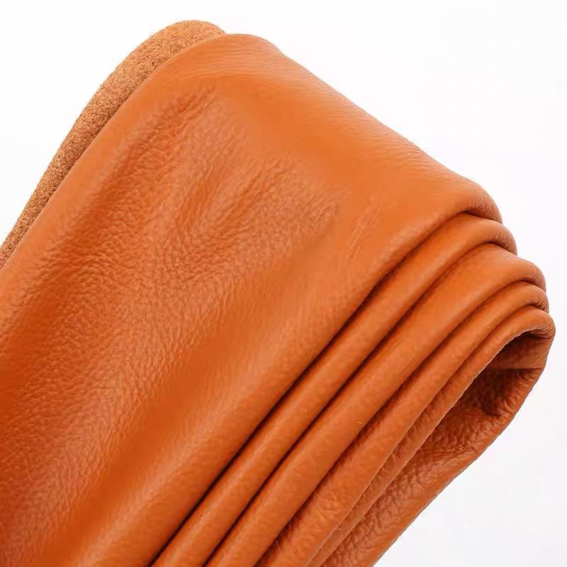 Pelle bovina a grana fine da 1,2 mm, arancione, per divano, borsa morbida, articoli in pelle fatti a mano fai da te, pezzo intero di pelle bovina arancione, tessuto di pelle sottile