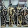 Set de 4 costum de armură de cavaler templier medieval, costum de armură completă de războinic de luptă, armură de justiție Cel mai bun cadou pentru iubitorii de medievală