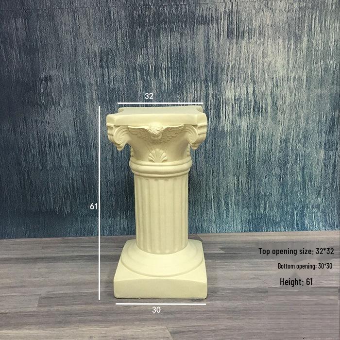 Wedding Gold Roman Column Flower Stand – European Stripe Trophy Fiberglass Décor