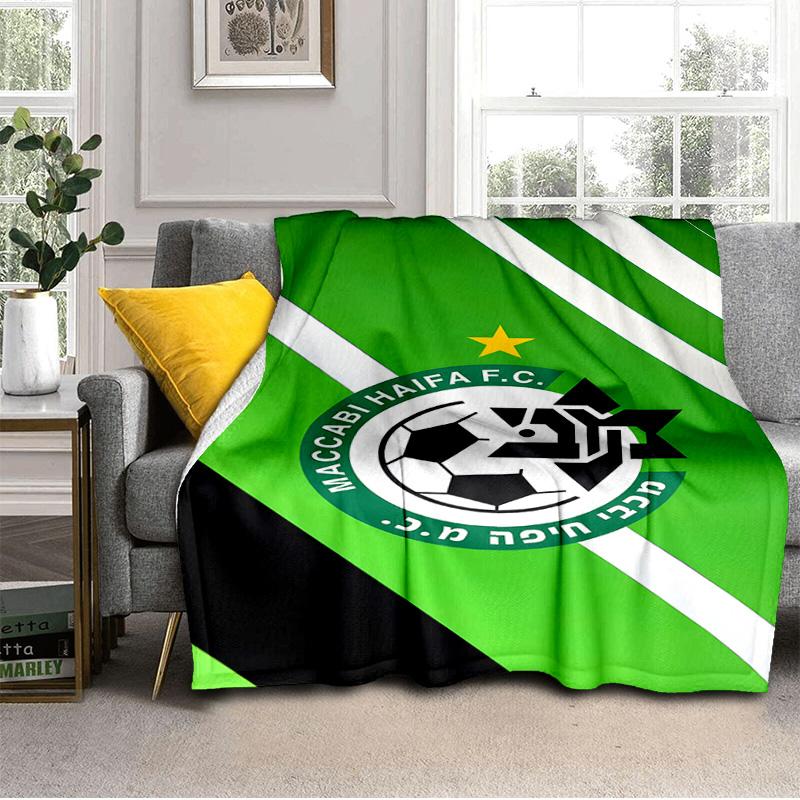 Maccabi Fußball Club Bedruckte Decken Weiche Flanelldecken für Sofa Bett Geschenke für Männer Frauen Picknickdecke Weihnachtsgeschenke