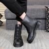 Short Tube Lace Up Women'S Shoes  Autumn New Casual Versatile Trend Design Sense Workwear Boots Women'S Shoes Platform Boots