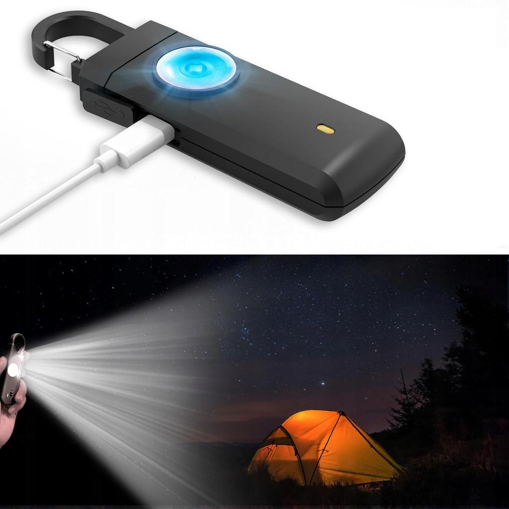 ALARM OSOBISTY BRELOK aż 140db BARDZO GŁOŚNY SAMOOBRONA + latarka LED