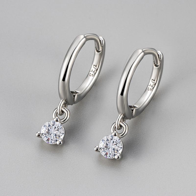 925 Silver Earrings For Women Trendy Heart Star Zircon Earring Jewelry Prevent Allergy Party Accessories Gift