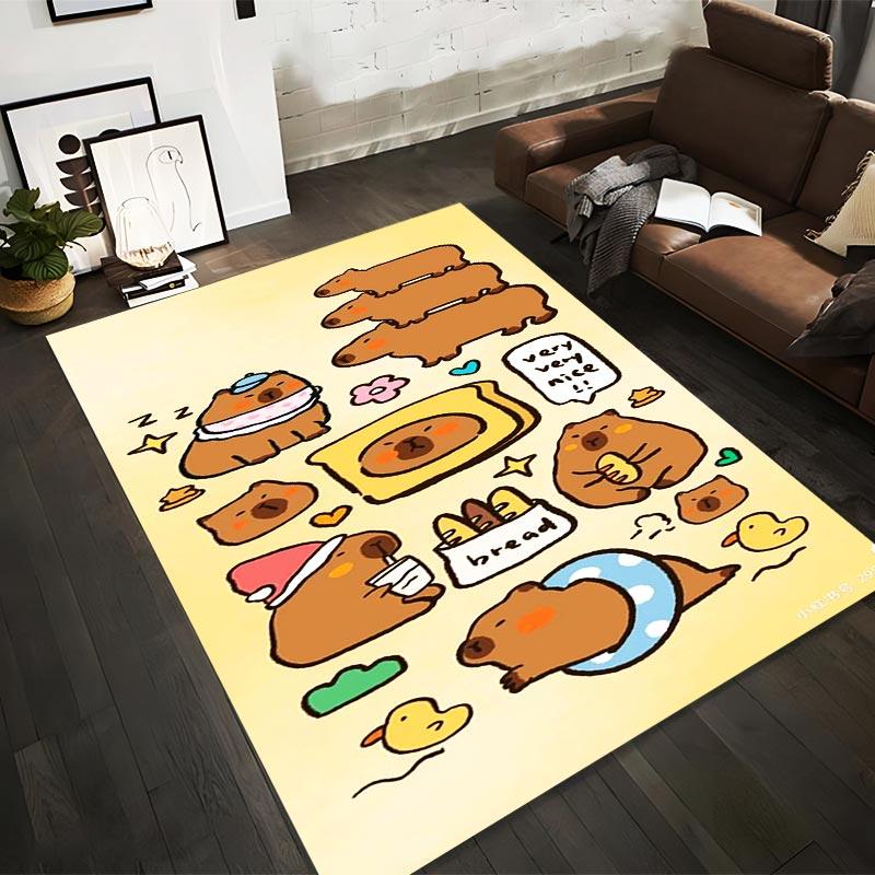 

Cute Cartoon Brown Bears Pattern Carpet with Yellow Background Suitable for use as an anti-slip for living room bedroom sofas 40x60cm( 15x23in )