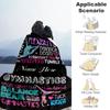 Gymnast Customize Your Name Blanket Throw Personalized Blanket Durable Comfort Perfect for Bed Seaside Living Room Sofa Four Seasons Multipurpose