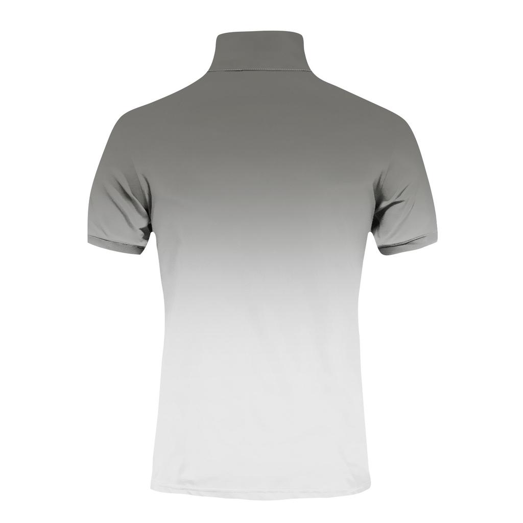 Gradient Color Summer Short Sleeved Lapel Button Men's Casual Top