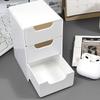 3-Tier Desktop Drawer Organizer, Mini Storage Box for Office Supplies, Jewelry, Cosmetics, Desk Accessories