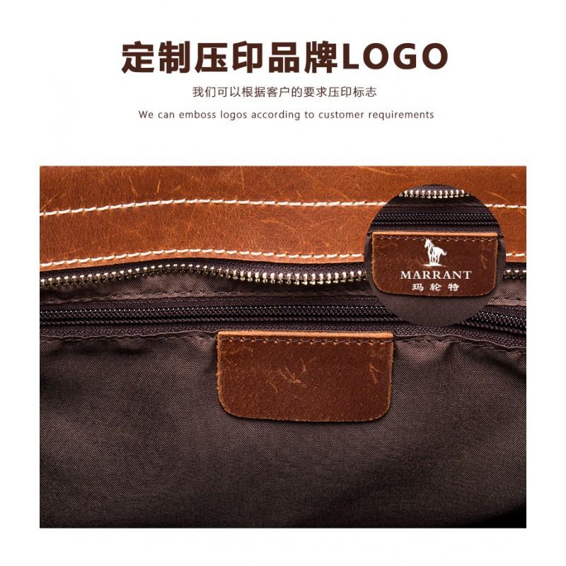 Real Cowhide Crazy Horse Leather Men's Bag Casual Crossbody Retro Fashion Top Layer Shoulder