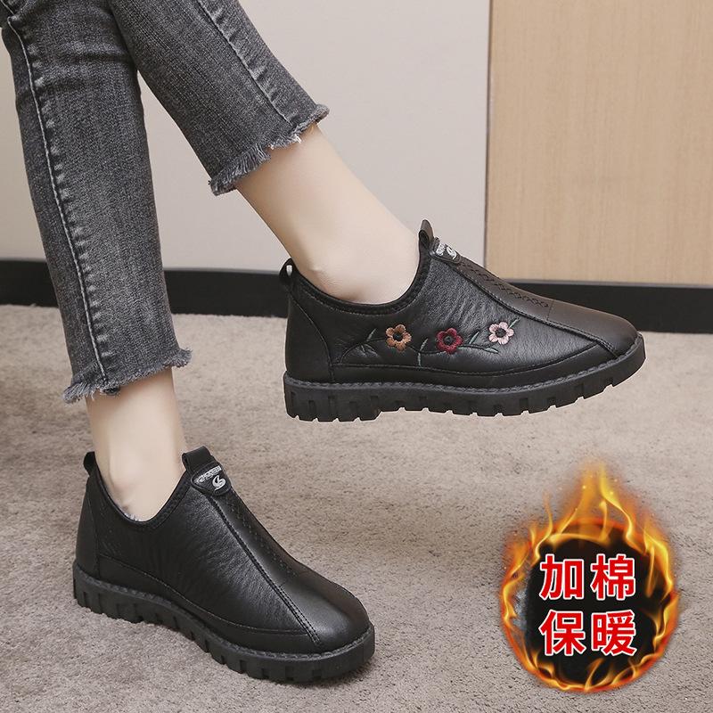 [] Winter New Velvet and Cotton Middle-aged and Elderly Mother Shoes Soft-soled Non-slip Shoes Women's Cotton Shoes Women's Shoes