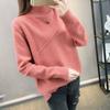 Unifarbener Strickpullover Lockerer Halbpullover mit Rollkragen für Damen Lässiger und trendiger Pullover für Herbst und Winter