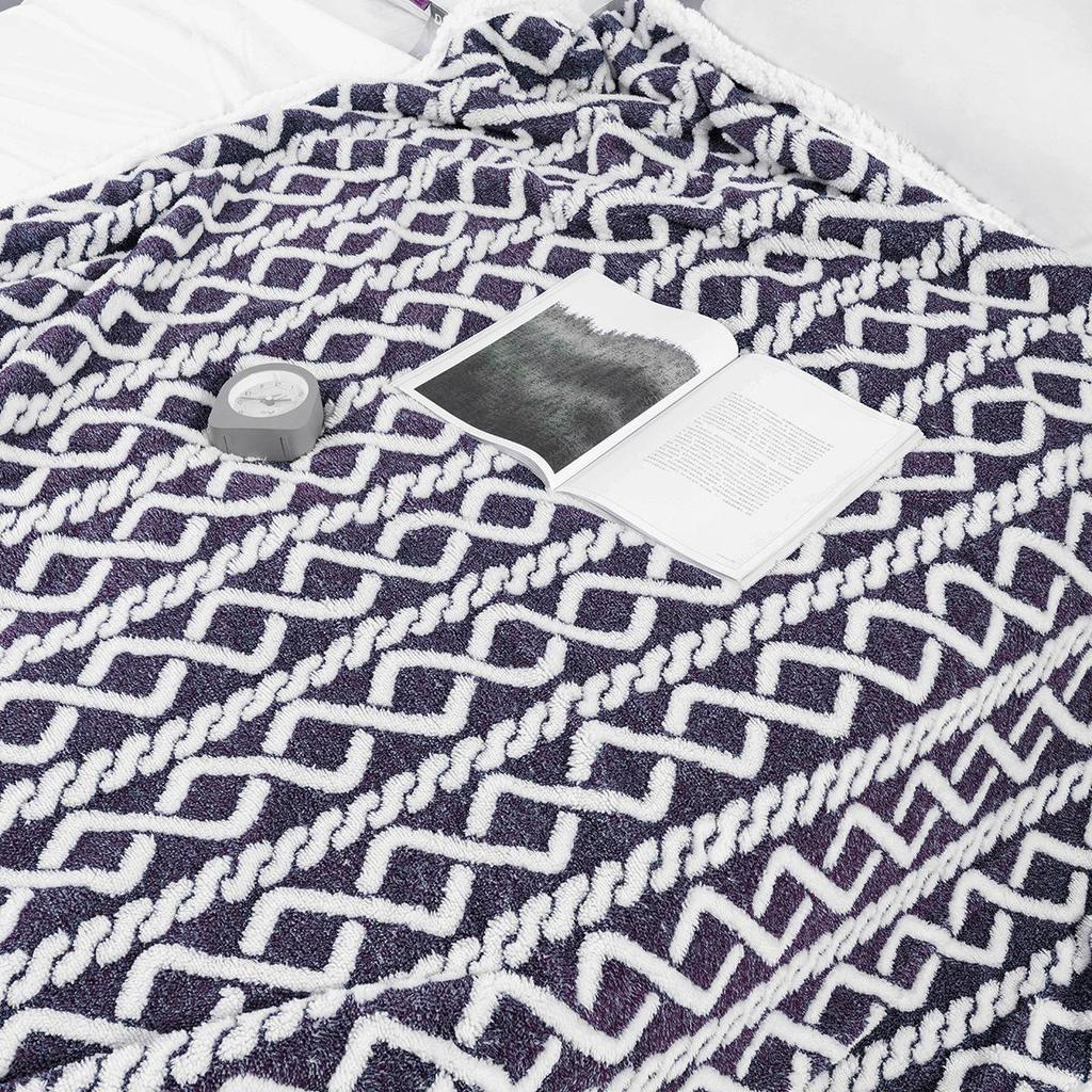 Double-Layer Cotton Velvet Winter Blanket - Cozy Jacquard Lambskin Throw for Office or Home Nap