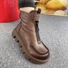 Fashion Thick Bottom Martini Women Boots Winter Short Boots for Women Front Zipper Flocking Cotton Boots Retro Shoes Women