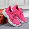 Fashion Spring Pink Casual Shoes Woman Breathable Knitted Sneakers for Women Shoes Thick Sole Ladies Shoes Platform Sock Sneakers