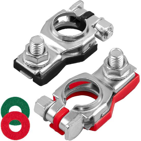 Battery Terminal Connector, Top Post Battery Terminals, Positive And Negative 1 Pair, Corrosion Resistance, Universal Car Accessories For SUV Van