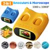 Microscope and Telescope 2 In 1 Kids Optical Educational Camera 2MP HD Camera Microscope 1000x Magnification Christmas Gifts