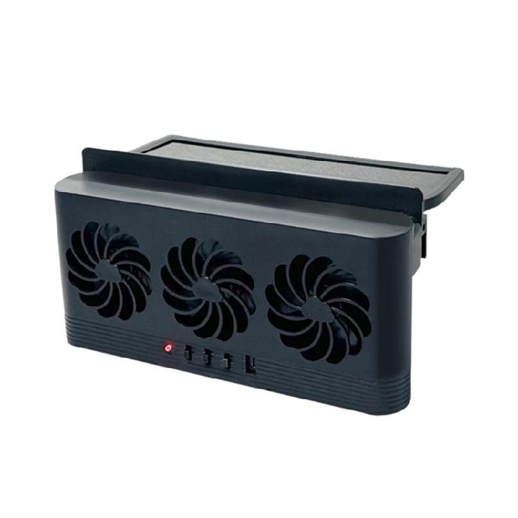USB Charging Battery Solar Powered Cooling System Auto Air Vent Fan Ventilation Radiator Front Rear Window Exhaust Fan