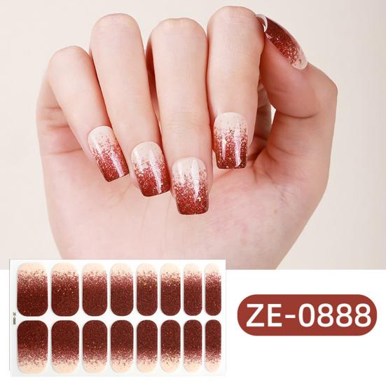 Třpytivé gelové proužky na nehty s pilníkem Snadno se aplikují a odstraňují Samolepicí nálepka na nehty Decal pro ženy Domácí manikúra DIY Zábal na nehty