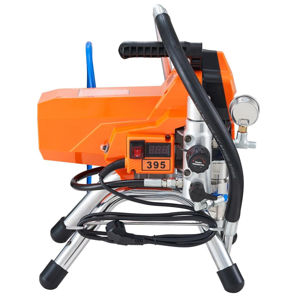 VEVOR Airless Paint Sprayer with High Pressure Hose, 2200W Wall Paint Gun, 3000PSI 2L/min Brushless Motor Included