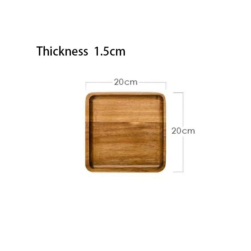 Leeseph Wooden Square Trays for Serving, Wooden Plates Serving Board for Cheese Appetizer Charcuterie Food Dessert Home Party