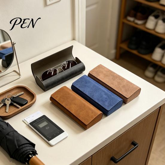 Reading Glasses Storage Vintage Magnetic Eyeglasses Case, Hard Shell Sunglasses Holder for Case Travel, Portable Anti Crush Anti-Pressure Protective